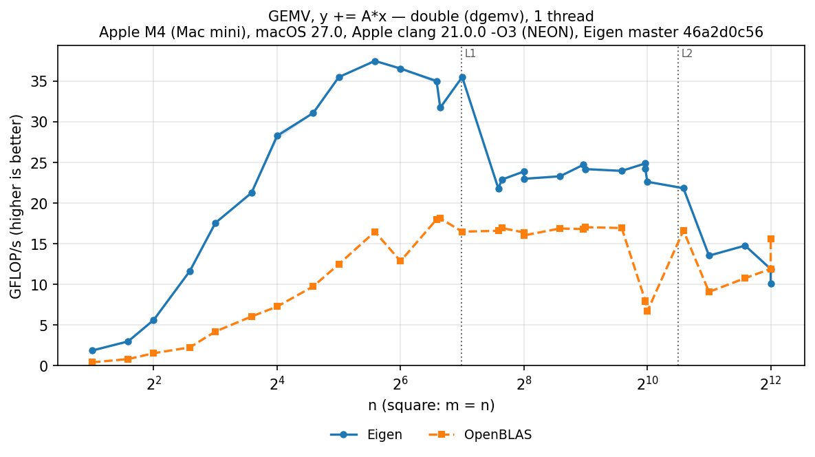 GEMV double, square