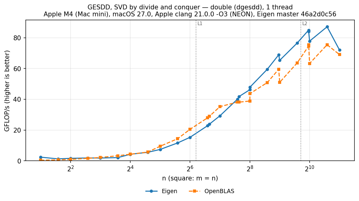 GESDD double, square