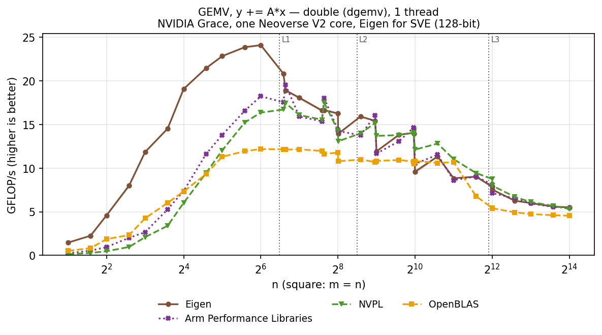 GEMV double, square