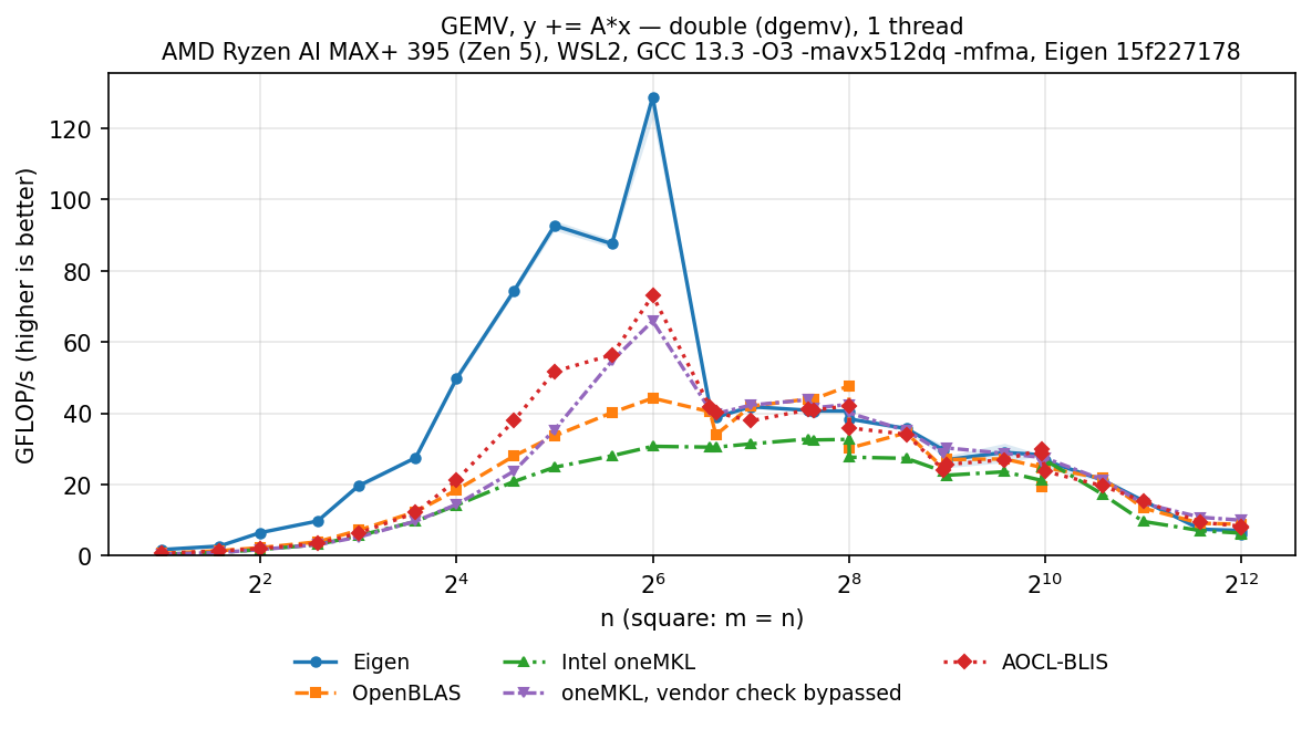 GEMV double, square