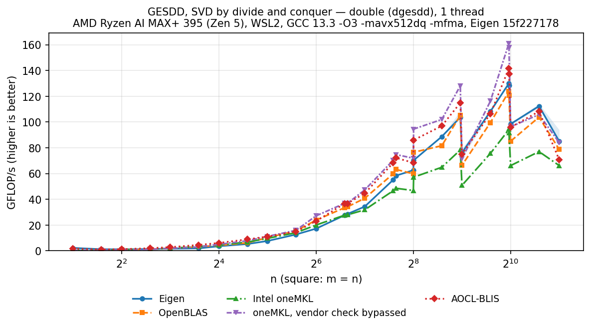 GESDD double, square