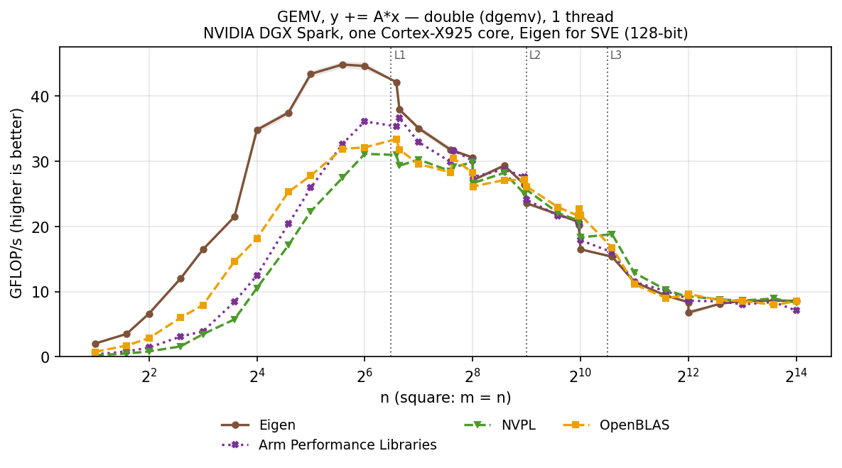 GEMV double, square