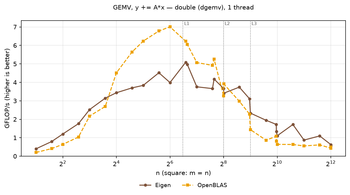 GEMV double, square