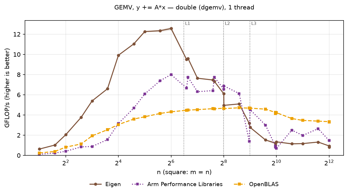 GEMV double, square